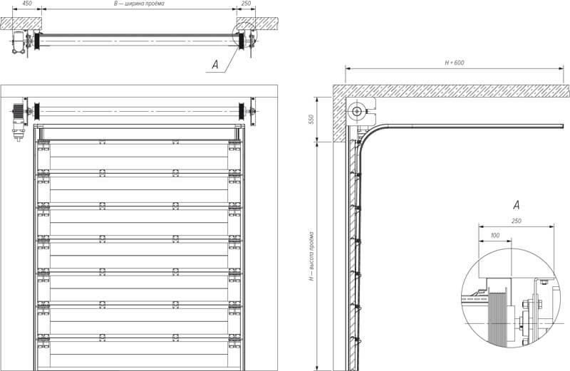 SectionalGate_dwg_v2 Чертеж Секционные противопожарные ворота