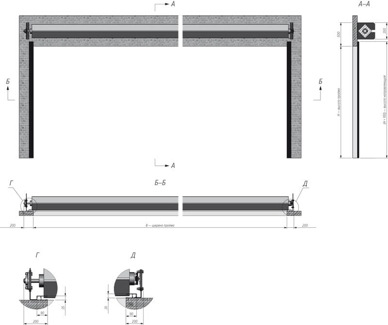 Translucent_dwg Светопрозрачные рулонные ворота чертежи