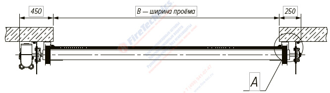 купить противопожарные шторы Чертеж Секционные противопожарные ворота